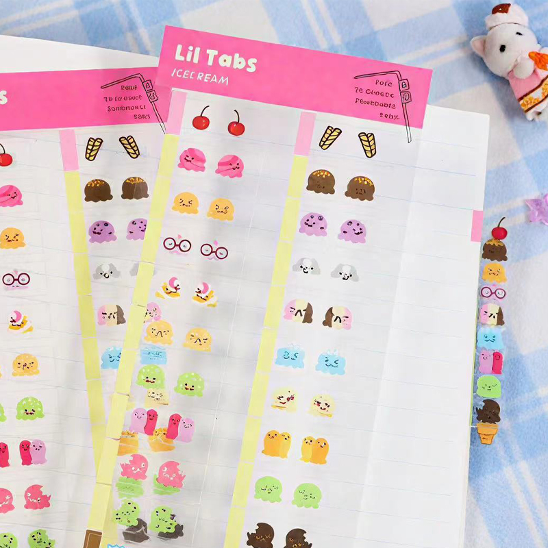 Meal Prep Notebook - 22/44pcs Cute Ice Cream Themed Decorative