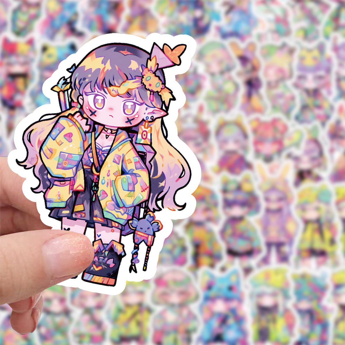 Meal Prep Notebook - 60Pcs Colorful Cute Anime Girl Stickers