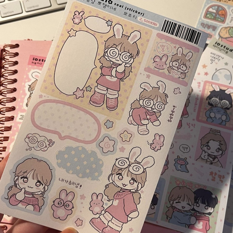 Korean Cute Cartoon Girl Stick - Meal Prep Notebook recension och pris